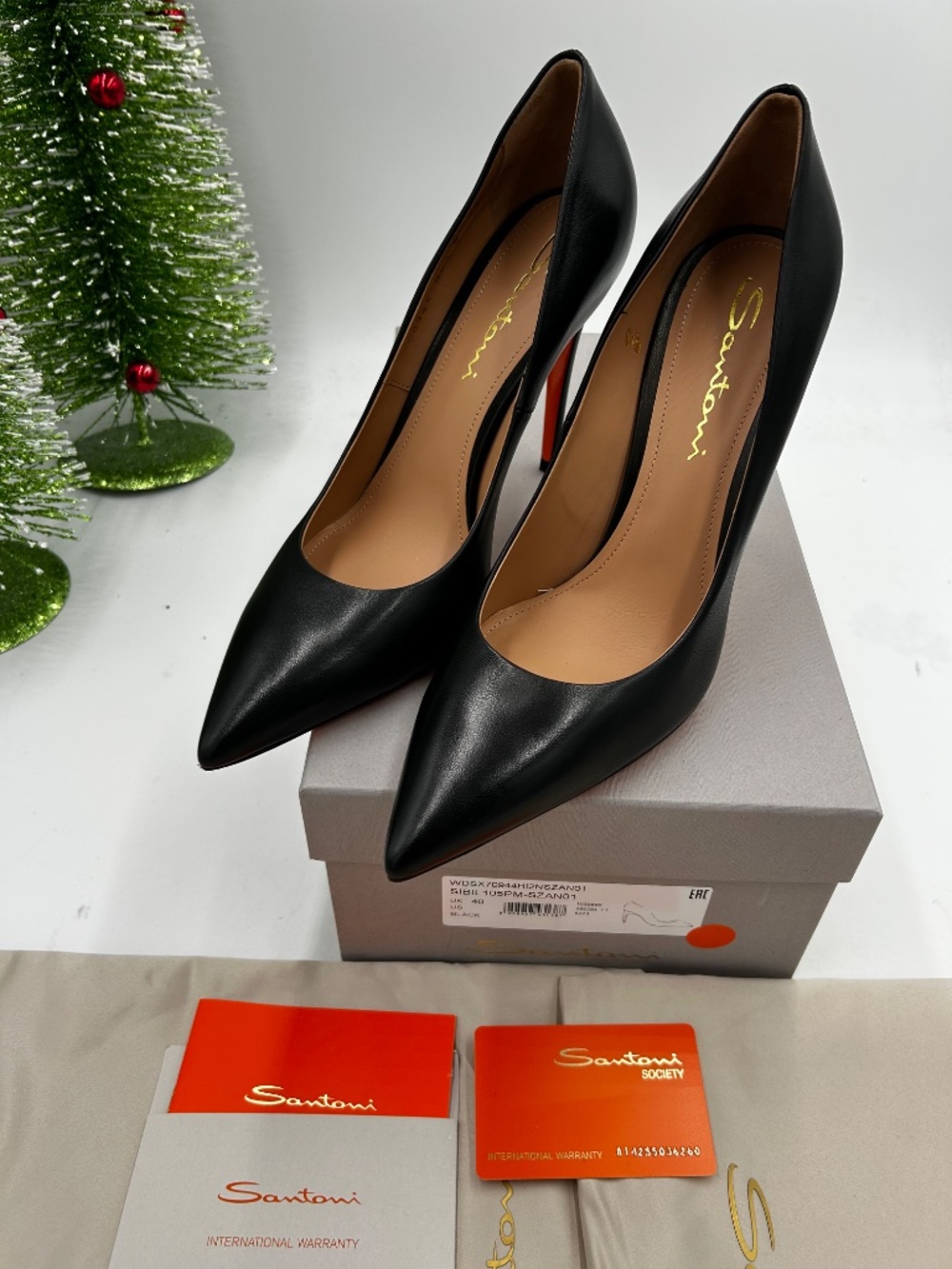 Women’s Santoni Sibil 105mm Leather Pumps. Size 40/10 US. Made in Italy. - Picture 3 of 10